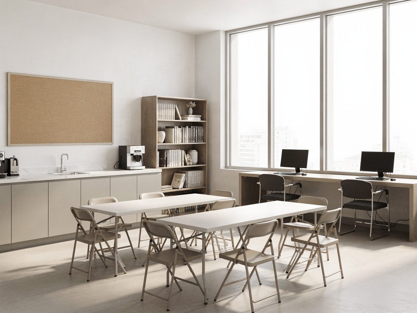 Community room with computer stations