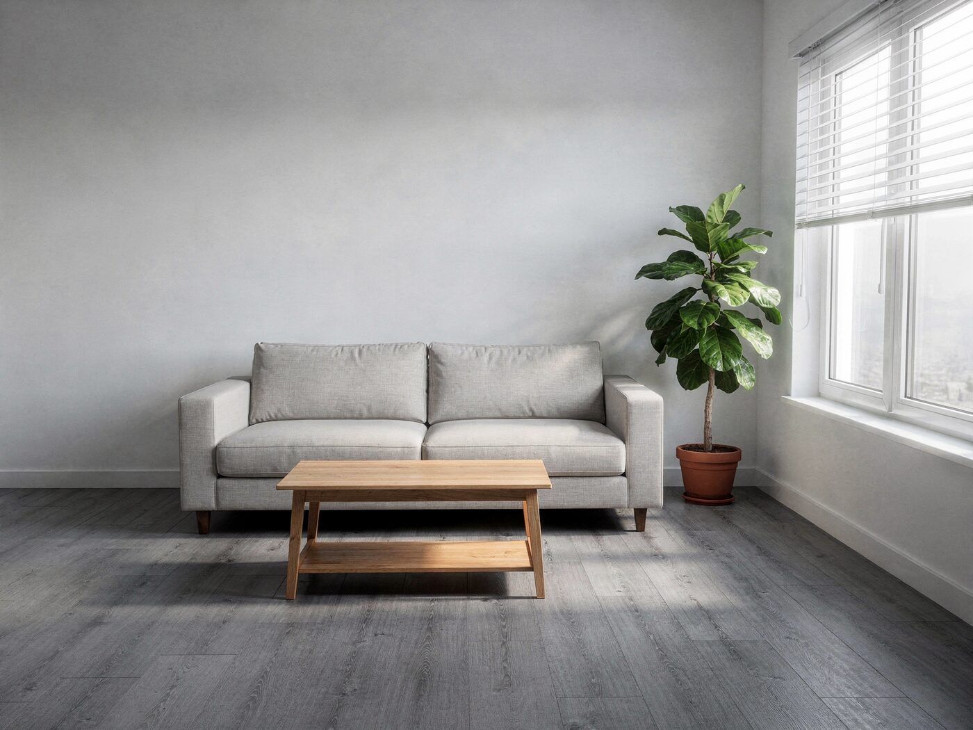 Living room in a two bedroom apartment